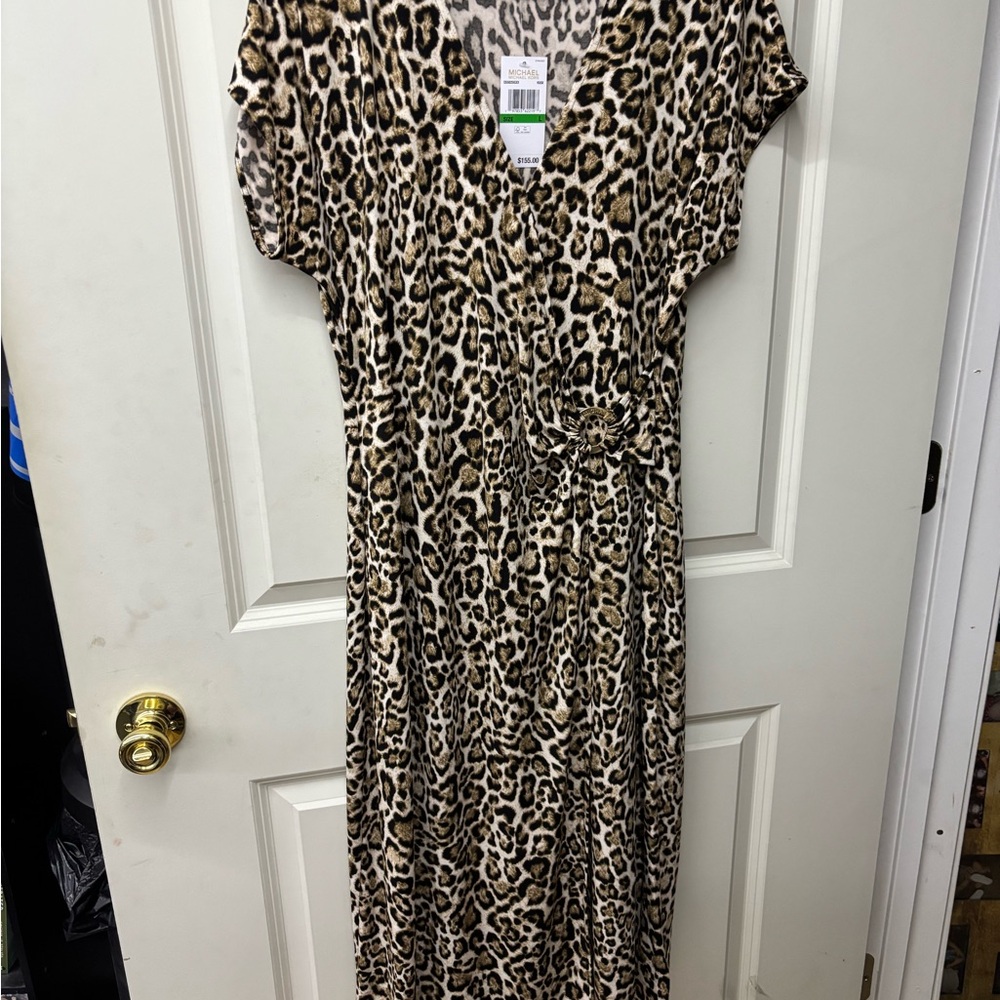 Michael Kors Leopard Print Maxi Dress